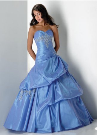 свадебное платье голубое