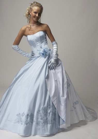 свадебные платья голубого цвета