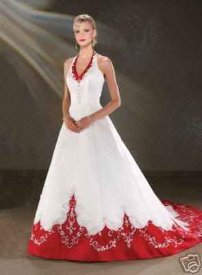 красно белое свадебное платье